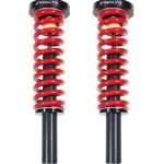 BOSS 0-3 Lift Front Coilovers for 2009-2013 Ford F150 Red with carbon fiber weatherwrap