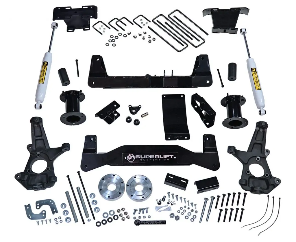 SuperLift 6.5" Lift Kit with Superide Rear Shocks for 2014-2017 Chevrolet Silverado & GMC Sierra 1500 4WD with OE Aluminum or Stamped Steel Control Arms