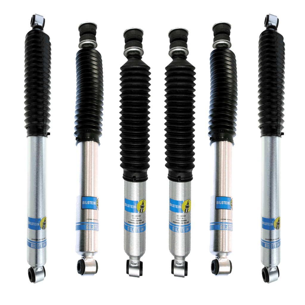 Bilstein 5100 4" Quad Front, 2-4" Rear Lift Shocks for 1980-1996 Ford Bronco