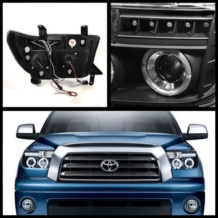 Spyder Auto 5012029 Projector Headlights - Black For 2007-13 Toyota Tundra/2008-13 Toyota Sequoia