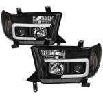 Spyder Auto 5085344 Version 2 Projector Headlights - Light Bar DRL - Black - For 2007-13 Toyota Tundra / 2008-13 Toyota Sequoia