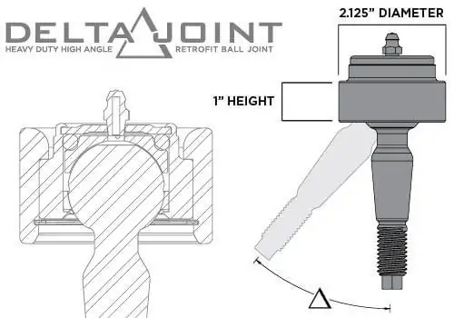 Non-ICON 1 inch UCA Retrofit Delta Joint Kit For 2005-2015 Toyota Tacoma