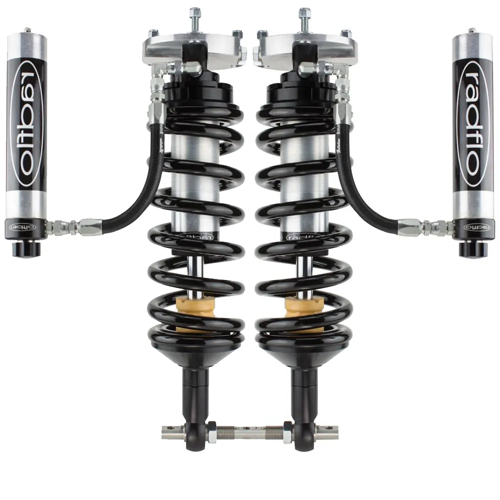 Radflo 2.5 Body 0-2" Front Lift Reservoir with Adjusters Shocks for 2010-2020 Dodge Ram 1500 4WD