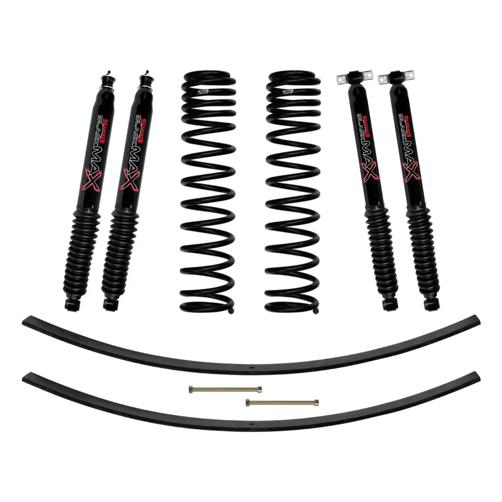 Skyjacker 3" Front Dual Rate Coil Lift Kit w/ Black Max Shocks For 1984-01 Jeep Cherokee XJ