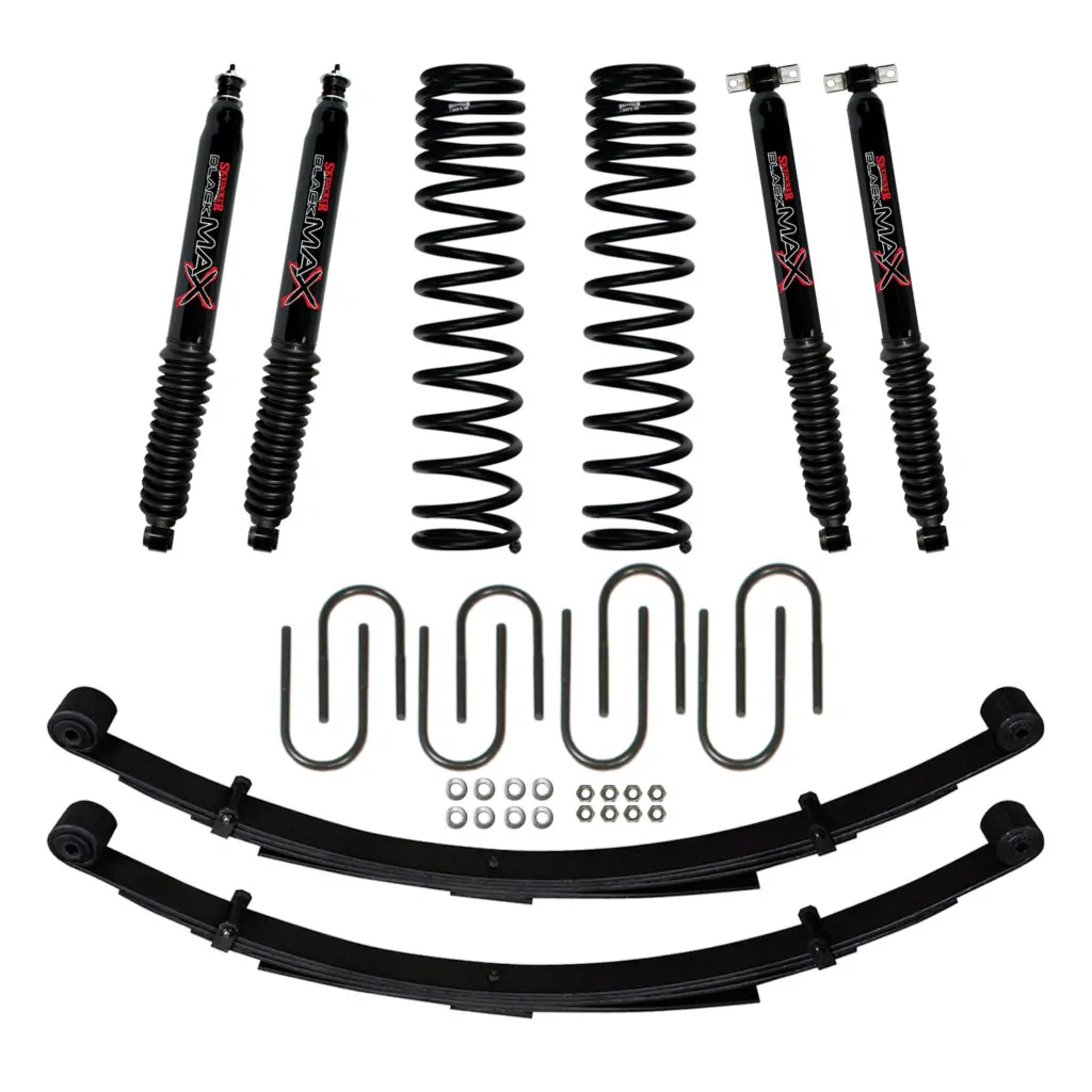 Skyjacker 3" Lift Kit w/ Black Max Shocks, Rear Leaf Springs For 1984-01 Jeep Cherokee XJ