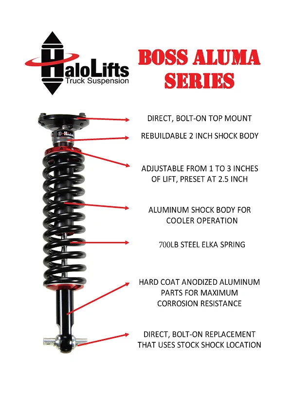 HaloLifts Boss Aluma Ultimate 1-3" Lift Kit For 2007-2018 Chevy Silverado 1500