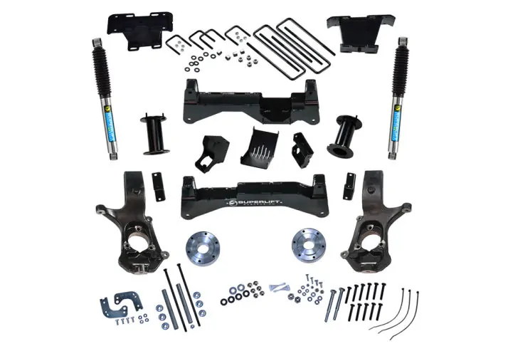 SuperLift 8" Lift Kit w/ Bilstein Rear Shocks for 2014-2018 Chevy Silverado 1500 4WD w/ OE Aluminum or Stamp Steel Control Arms