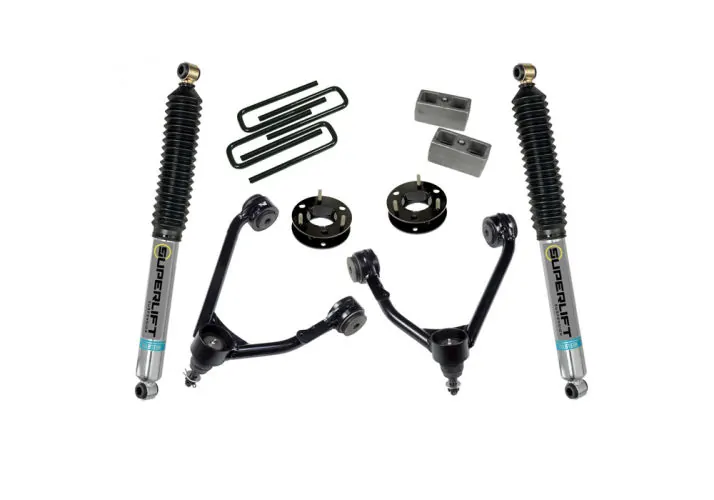 SuperLift 3.5" Lift Kit 2007-2016 Chevy Silverado GMC Sierra 1500 2WD CAST Steel Arms Bilstein Rear Shocks