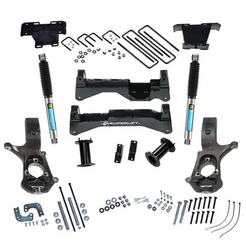 SuperLift 8" Lift Kit 2007-2016 Chevy Silverado/GMC Sierra 2WD Cast Steel Arms Bilstein Rear Shocks