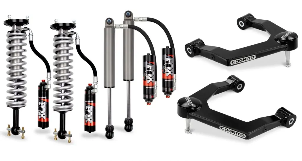 Cognito 3" Elite Leveling Kit with Fox Elite 2.5 Reservoir Shocks for 19-22 Silverado/Sierra 1500 2WD/4WD