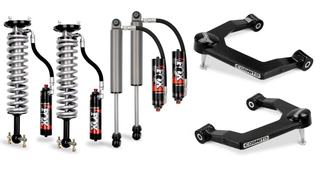 Cognito 3" Elite Uniball Leveling Kit with Fox Elite 2.5 Reservoir Shocks for 19-22 Silverado/Sierra 1500 2WD/4WD