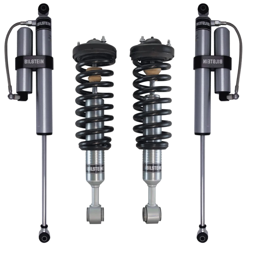 Bilstein 6112 0-2" Front Assembled Coilovers with 5160 Rear Reservoir Shocks for 2004-2008 Ford F-150 4WD