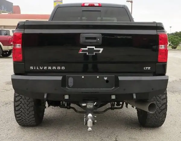 Steelcraft Fortis Rear Bumper Fine Texture Black 2011-2019 Chevy Silverado 2500/3500 GMC Sierra 2500/3500 - 76-20410 