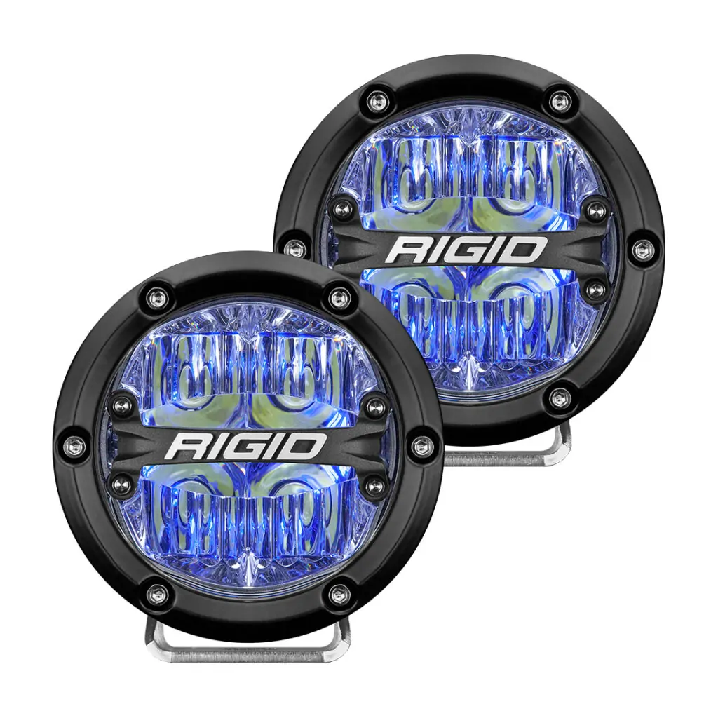 RIGID 360-Series 4 Inch Led Off-Road Drive Beam Blue Backlight Pair - 36119