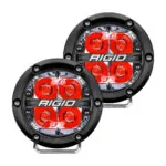 RIGID 360-Series 4 Inch Led Off-Road Spot Beam Red Backlight Pair - 36112