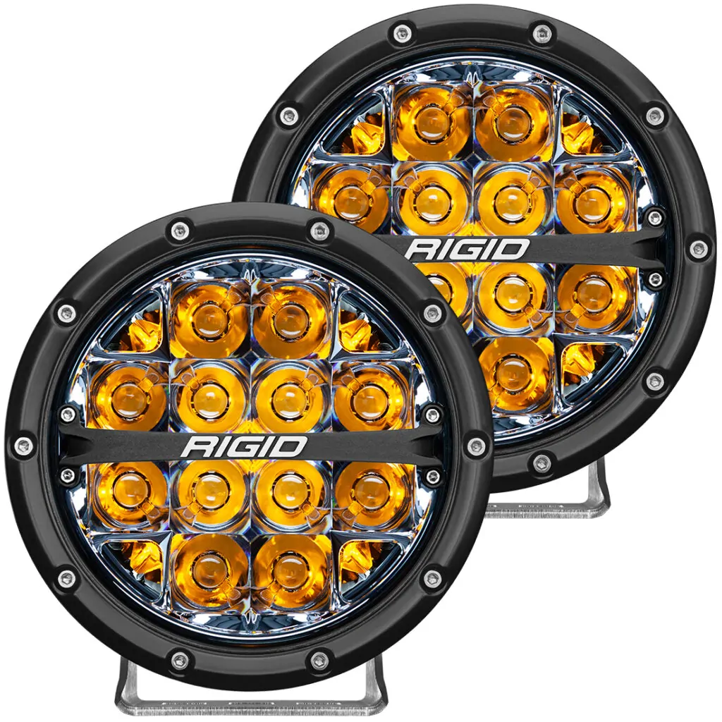 RIGID 360-Series 6 Inch Led Off-Road Spot Beam Amber Backlight Pair - 36201