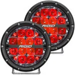 RIGID 360-Series 6 Inch Led Off-Road Spot Beam Red Backlight Pair - 36203