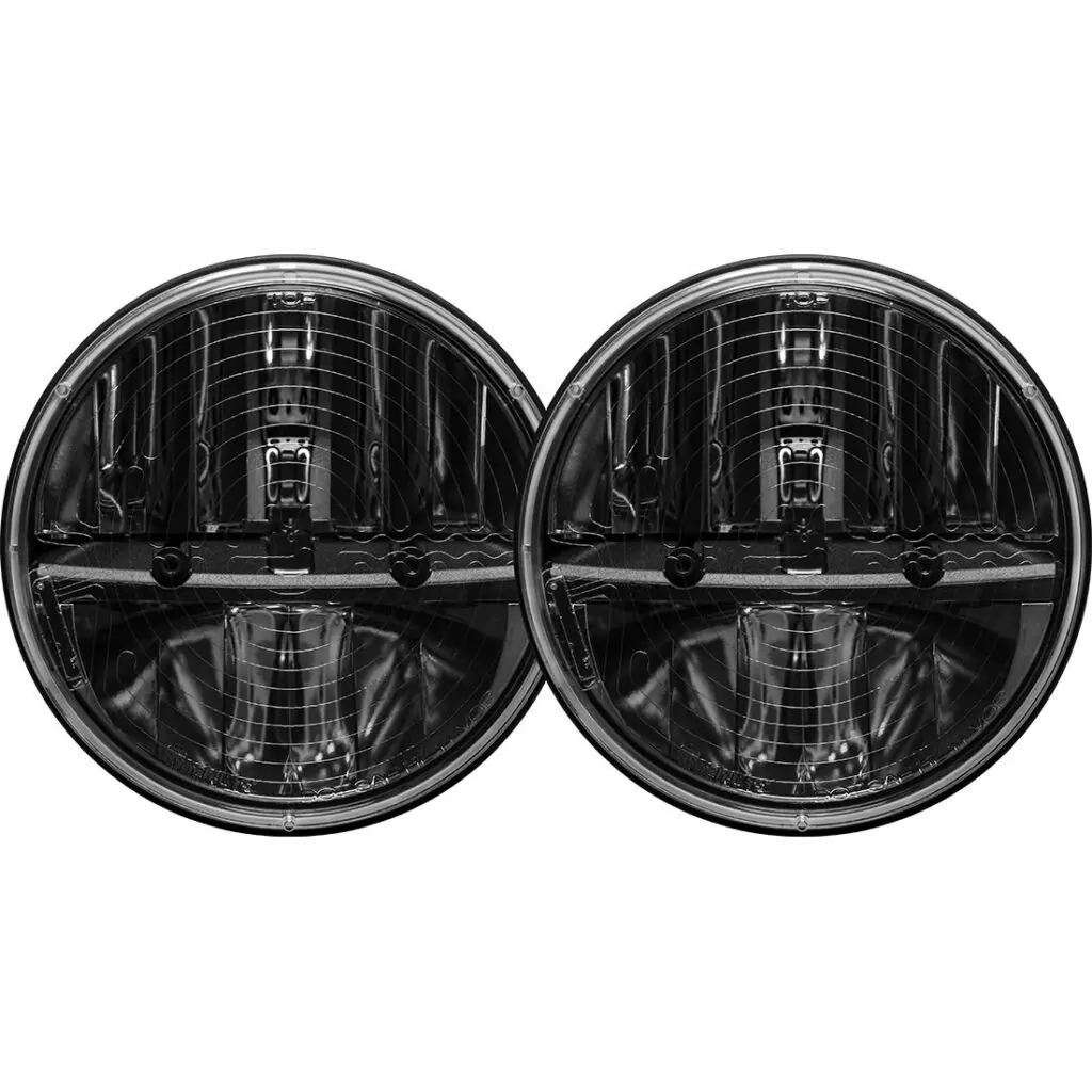 RIGID 7 Inch Round Heated Headlight With H13 To H4 Adaptor Pair - 55005