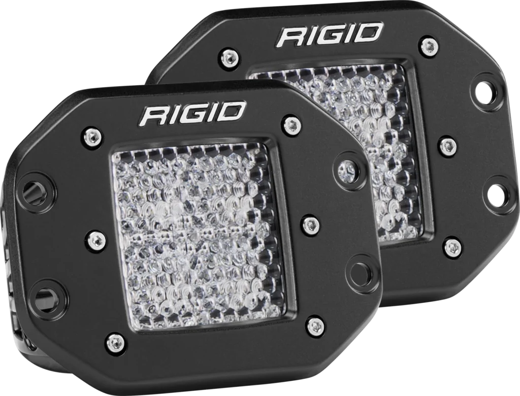 RIGID Diffused Flush Mount Black Pair D-Series Pro - 212513