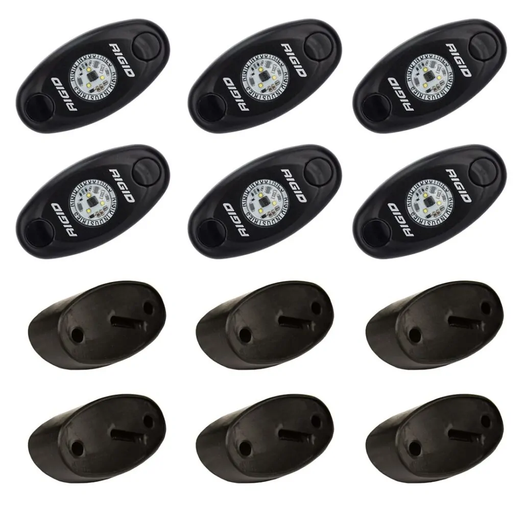 RIGID Rock Light Kit Amber Set of 6 Lights A-Series - 400293