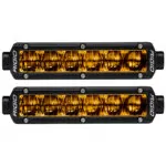 RIGID SAE J583 Compliant Selective Yellow Fog Light Pair Sr-Series Pro 6 Inch Street Legal Surface Mount - 906704