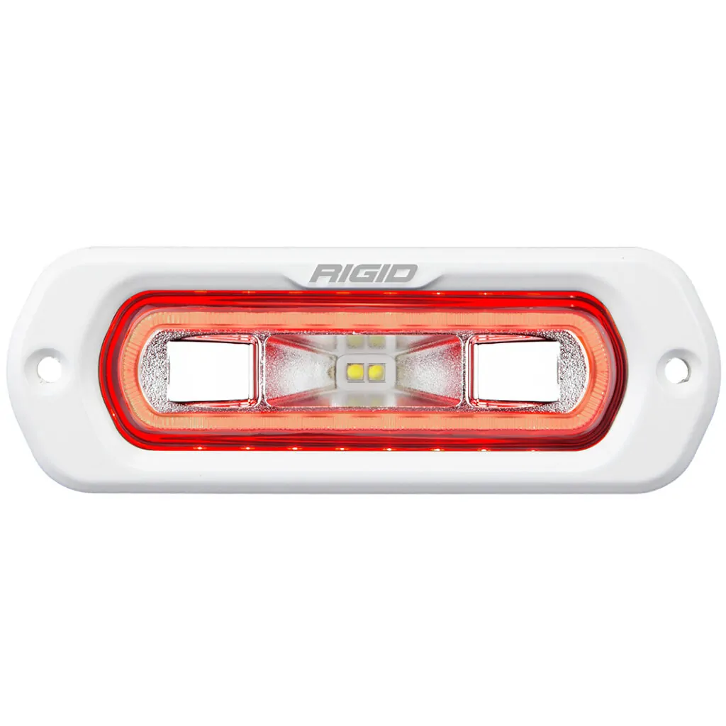 RIGID SR-L Series Marine Spreader Pod 2 Wire Flush Mount White With Red Halo - 51202