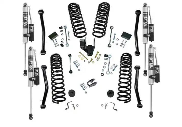 SuperLift 4 Dual Rate Coil Lift Kit with Fox 2.0 Reservoir Shocks for 2018-2023 Jeep Wrangler JLU 4WD 4Door_K186FX